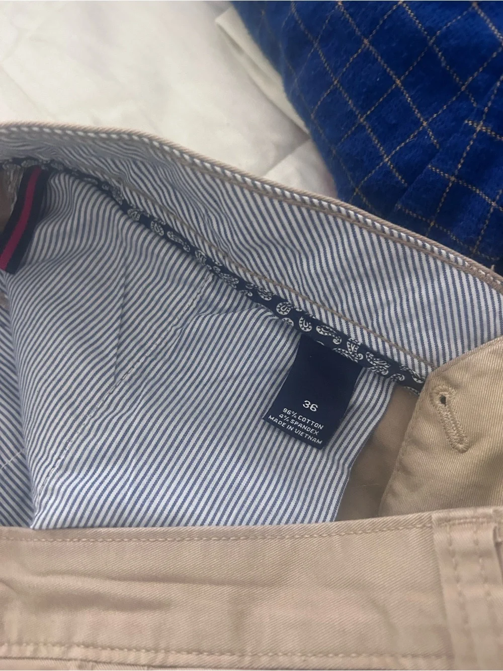 Excellent Condition Mens Flat Front Dressy Khaki Cremieux sz36